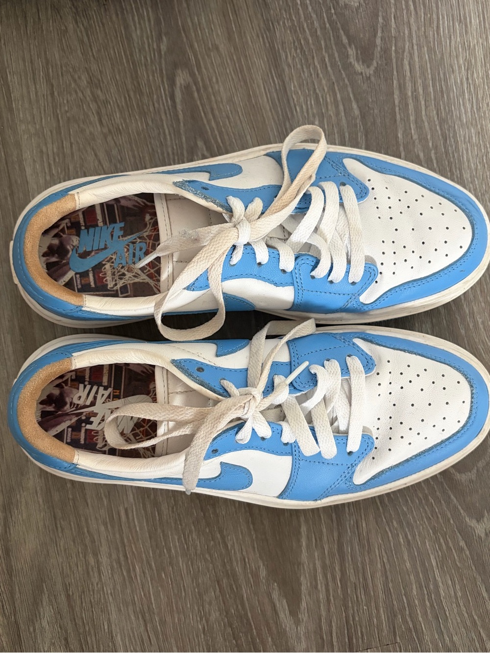 Nike air Jordan Low Top Sneakers in White and Light Blue